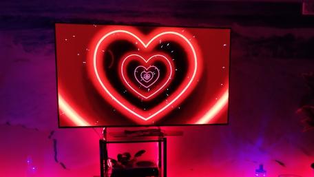 Neon Heartbeat Wallpaper for Modern Spaces wallpaper