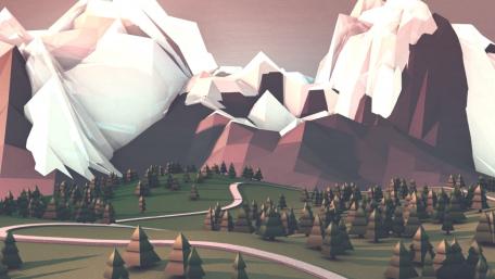 Low-poly landscape wallpaper