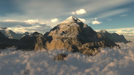 Majestic Mountain Peaks Above the Clouds wallpaper