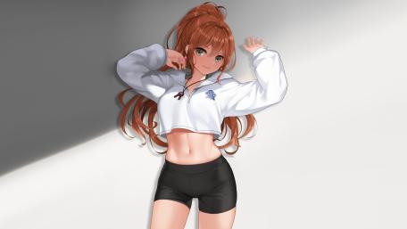 Youthful Elegance in Sporty Attire wallpaper