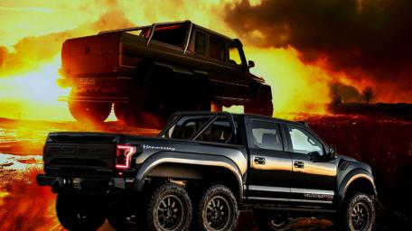 Mercedes 6x6 & Hennessey Ford Velociraptor 6x6 wallpaper