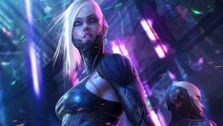 Futuristic Cyborg Elegance and Power wallpaper