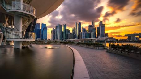 Sunset from Marina Bay wallpaper