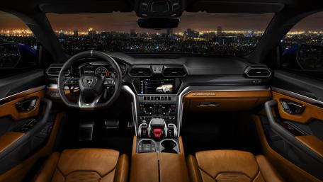 Luxury Lamborghini Urus Cockpit at Night wallpaper