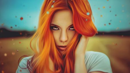 Mystical Red-Haired Enchanter wallpaper