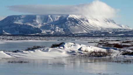 Snowy Iceland landscape wallpaper