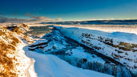 Gullfoss waterfall in winterime wallpaper