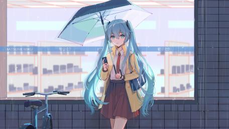 Melancholic Melody in the Rain wallpaper