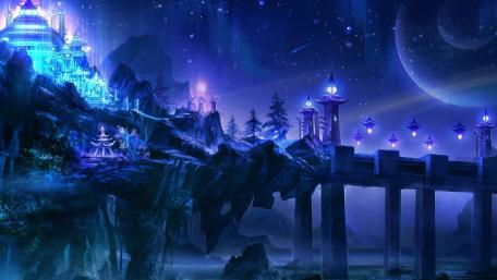 Glowing castle wallpaper