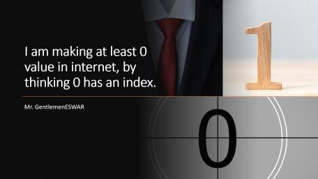 I am making at least 0 value in internet, by thinking 0 has an index. wallpaper