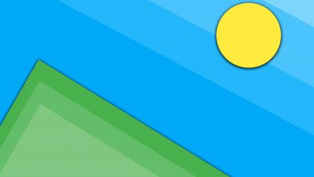 Sunny Minimalist Landscape Design in Vibrant Colors wallpaper