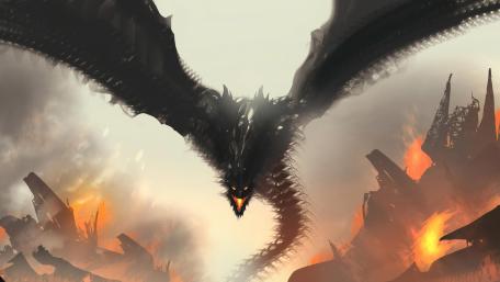 Dragon's Fury in a Ruined World wallpaper