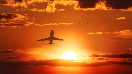 Sunset Flight Above the Clouds wallpaper