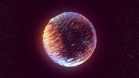 Glowing pink planet wallpaper