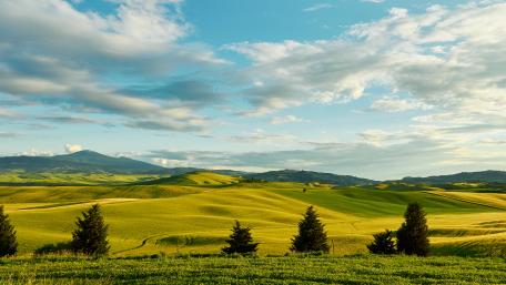 Rolling Hills Under a Vibrant Sky wallpaper