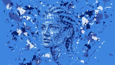 Mosaic Dreams in Blue wallpaper