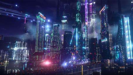 Neon Dreams of a Futuristic Metropolis wallpaper