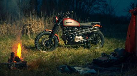 Wild camping with a Ducati Scrambler wallpaper