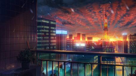 Tokyo Tower from the balcony wallpaper