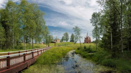 The Church of the Transfiguration and the Church of St. Nicholas wallpaper