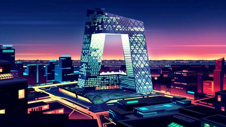 CCTV Headquarters minimal art wallpaper