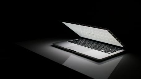 Sleek Monochrome Laptop Illumination wallpaper