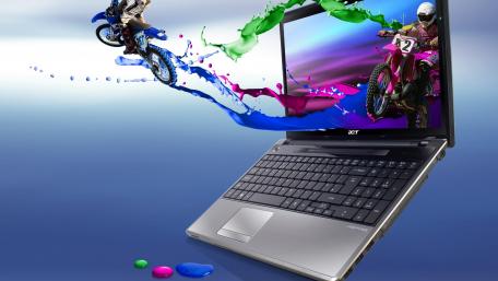 Dynamic Laptop Splash Art for Tech Enthusiasts wallpaper