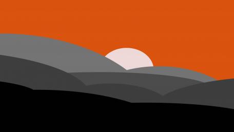 Serene Sunset in Minimalist Landscape wallpaper