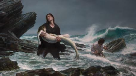 Rescue at Sea's Edge in Dreamland wallpaper