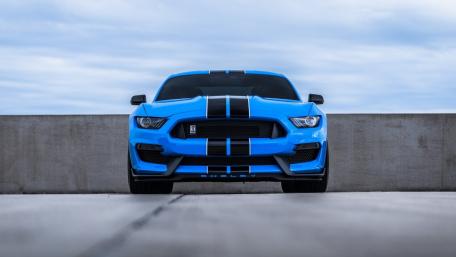 Sleek Blue Ford Mustang Shelby Wallpaper wallpaper