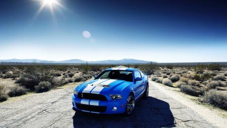 Sleek Ford Shelby GT500 Under Bright Blue Sky wallpaper