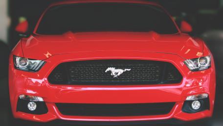 Bold and Striking Red Ford Mustang Wallpaper wallpaper