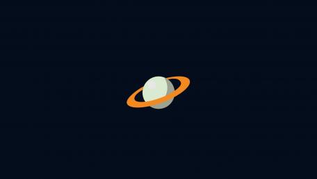 Minimalist Ringed Planet in Space wallpaper