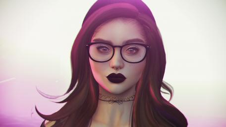 Mystical Girl with Glasses and Piercings Wallpaper wallpaper