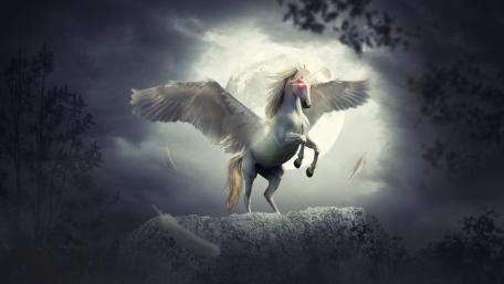 Winged Unicorn Fantasy Dreamscape wallpaper
