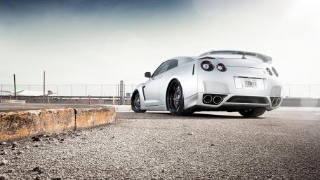 Sleek Nissan Skyline GT-R in Urban Setting wallpaper