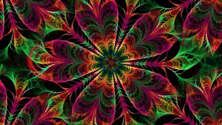 Vibrant Fractal Kaleidoscope of Colorful Splendor wallpaper
