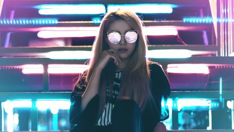 Neon girl wallpaper