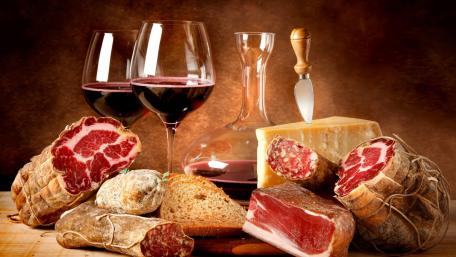 Savory Delights of Charcuterie and Wine wallpaper