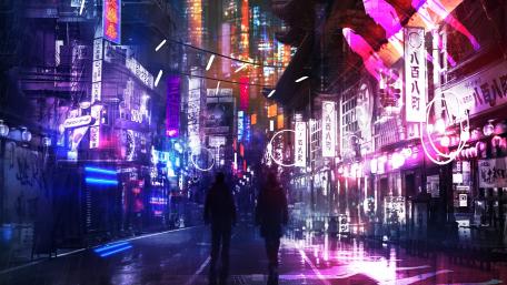 Neon city wallpaper
