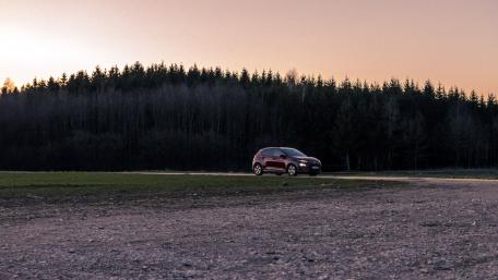 Serene Drive Through Rural Landscape wallpaper