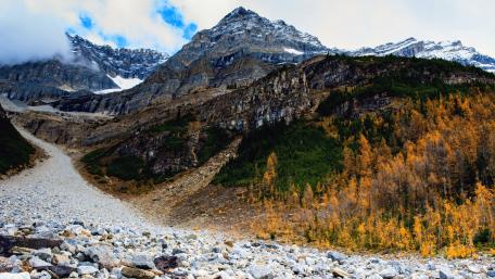 Majestic Autumn Mountain Trail View wallpaper
