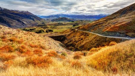 Breathtaking Valley Landscape in Autumn Colors wallpaper