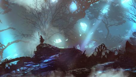 Mystical Forest Journey at Dawn wallpaper