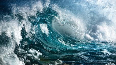 Majestic Blue Ocean Waves wallpaper
