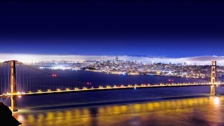Golden Gate Bridge at night wallpaper