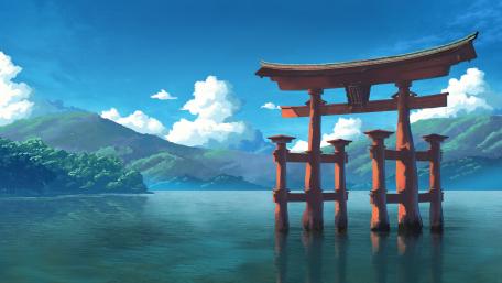 Floating Torii Gate Serenity wallpaper