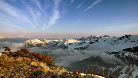 Majestic Snow-Capped Mountain Landscape wallpaper