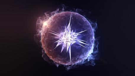 Intriguing Sphere with Sharp Edges and Light Effects wallpaper