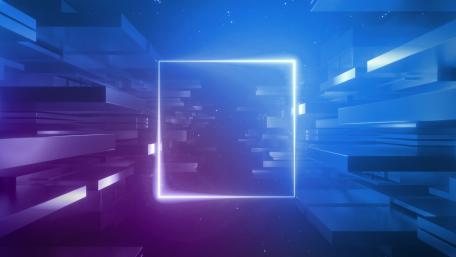 Neon Square in a Digital Realm wallpaper